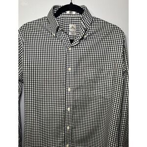 Peter Millar Button Down Long Sleeve Shirt Size Small Black And White Check